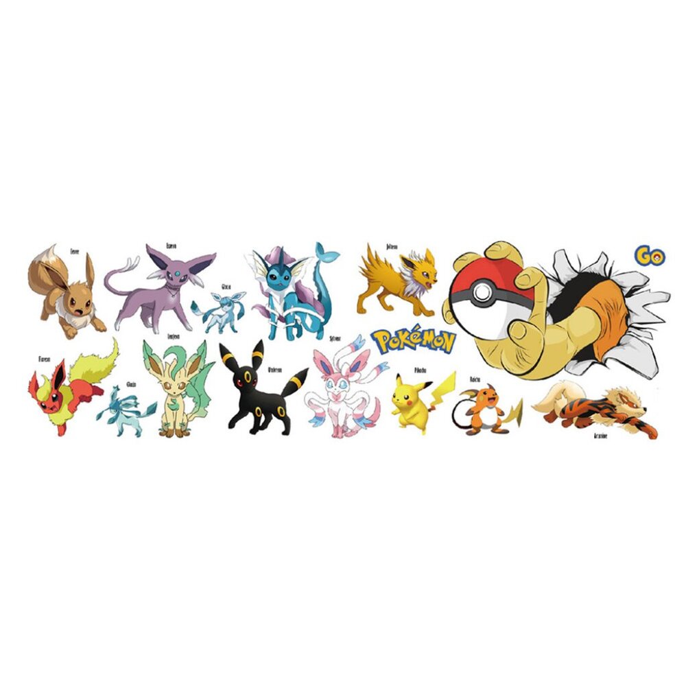 New Pokemon Go Wall Sticker Set - 16 stickers per set
